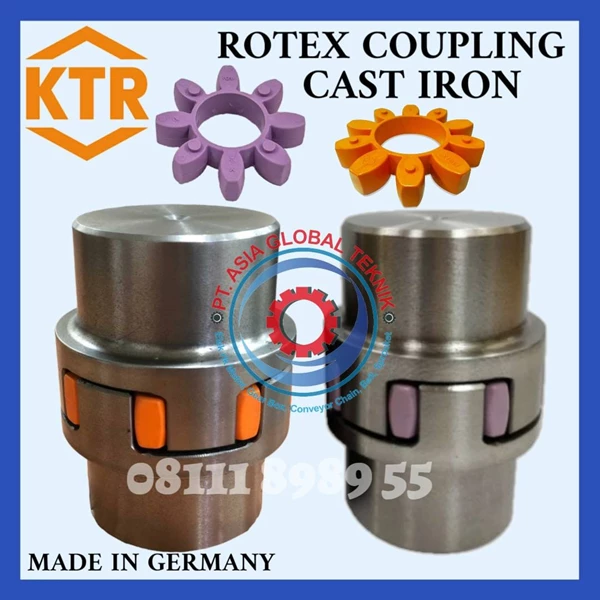 ROTEX COUPLING KTR GR 48/60 STEEL WITH ELEMENT MAX BORE 60mm MADE USA