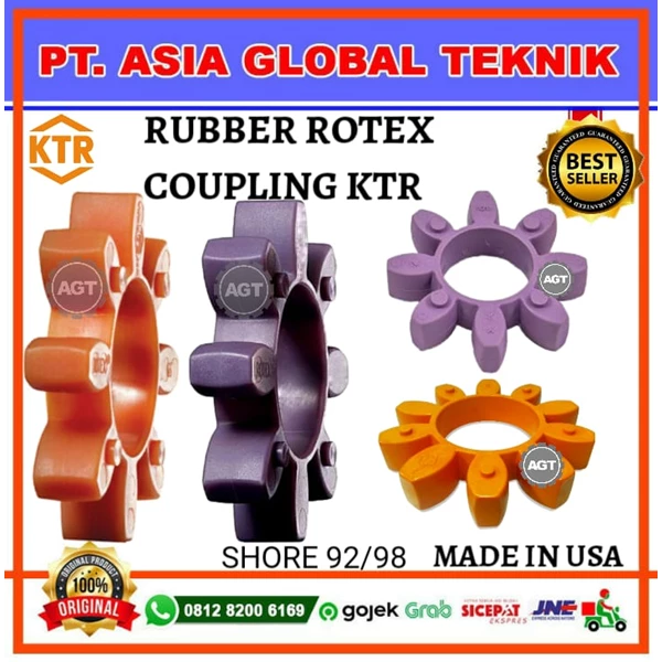 ROTEX ELEMENT ONLY KTR GR19 Material T-PUR (92-98 Shore) ORANGE/PURPLE