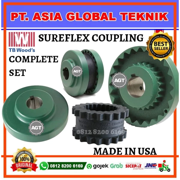 TB WOOD SUREFLEX COUPLING 6J WITH SLEEVE 6S MAX BORE 45mm