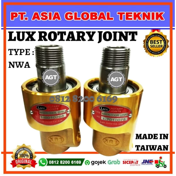 NWA ROTARY JOINT LUX SIZE 1 IN-25A MONOFLOW MEDIA-AIR-HYDRAULIC