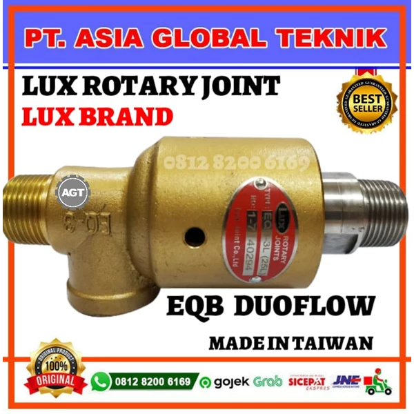 EQB ROTARY JOINT SIZE 1/2 IN 15A DUOFLOW APLIKASI - WATER MAX TEMP 100°C